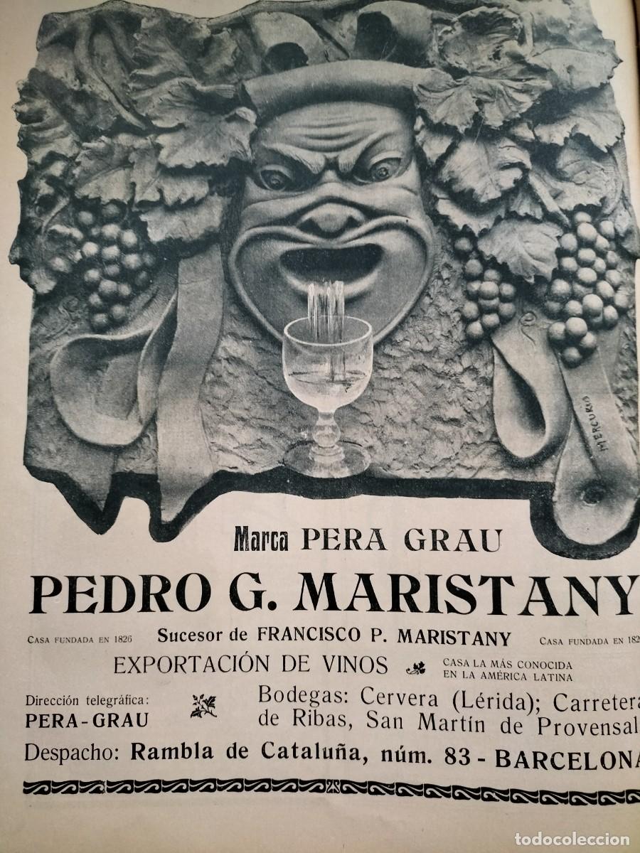 Collezionismo di affissi: PEDRO G.MARISTANY MARCA PERA GRAU SUCESOR FRANCISCO MARISTANY BARCELONA VINOS HOJA A&Ntilde;O 1906
