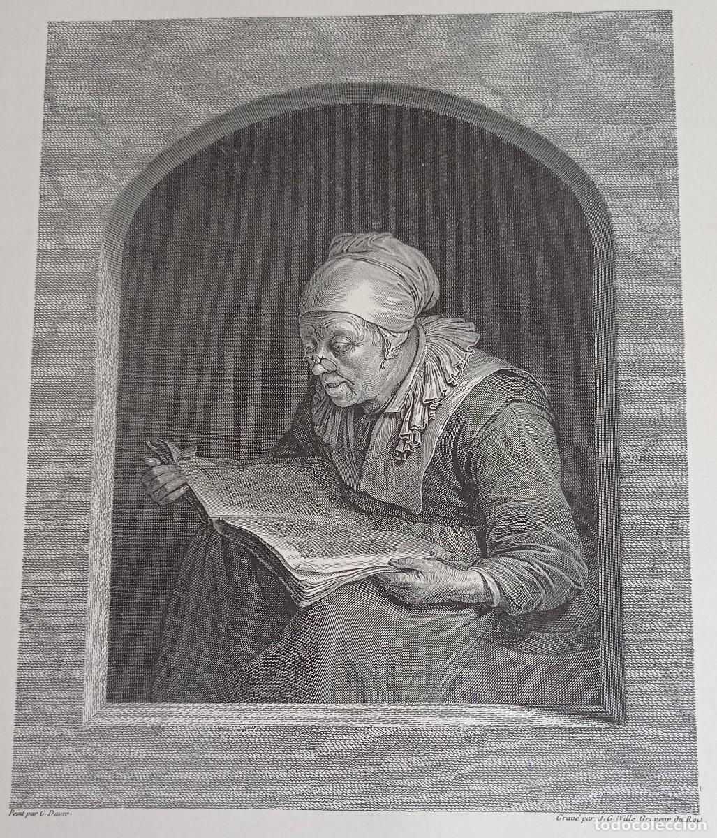 Poster collecting: EL LECTOR - GRABADO POR I . G . WILLE - GERARD DOW