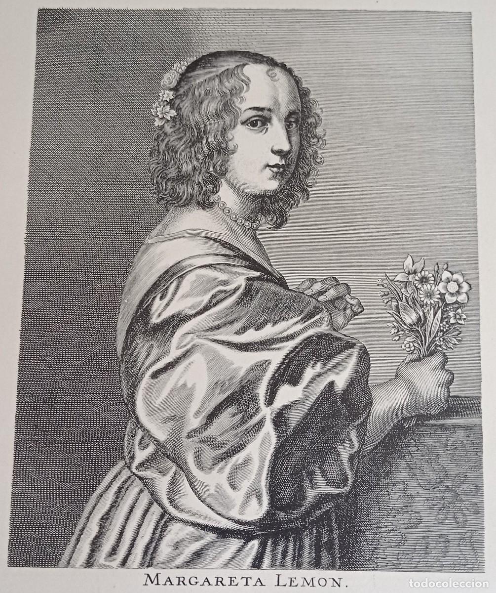 Poster collecting: MARGUERITE LEMON - AMANTE DEL MAESTRO - GRABADO POR J.MORIN 1756 - ANT. VAN DYCK - DOS HOJAS