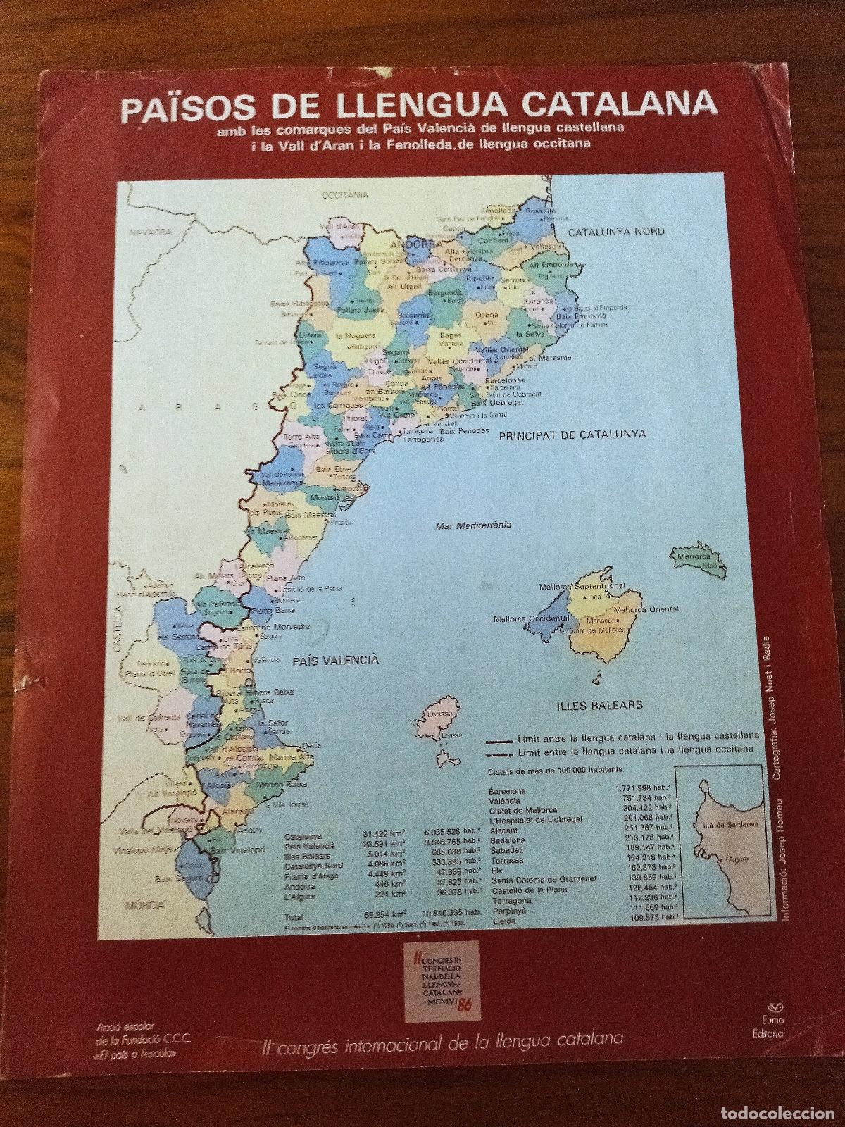 Poster collecting: CARTELL. PA&Iuml;SOS DE LLENGUA CATALANA. II CONGR&Eacute;S INTERNACIONAL LLENGUA CATALANA. 1986.