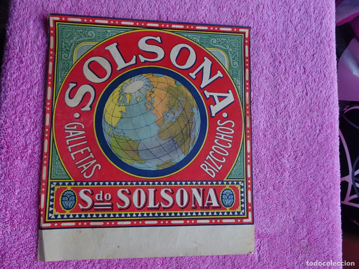 Coleccionismo de carteles: etiqueta galletas solsona bizcochos cartel antiguo