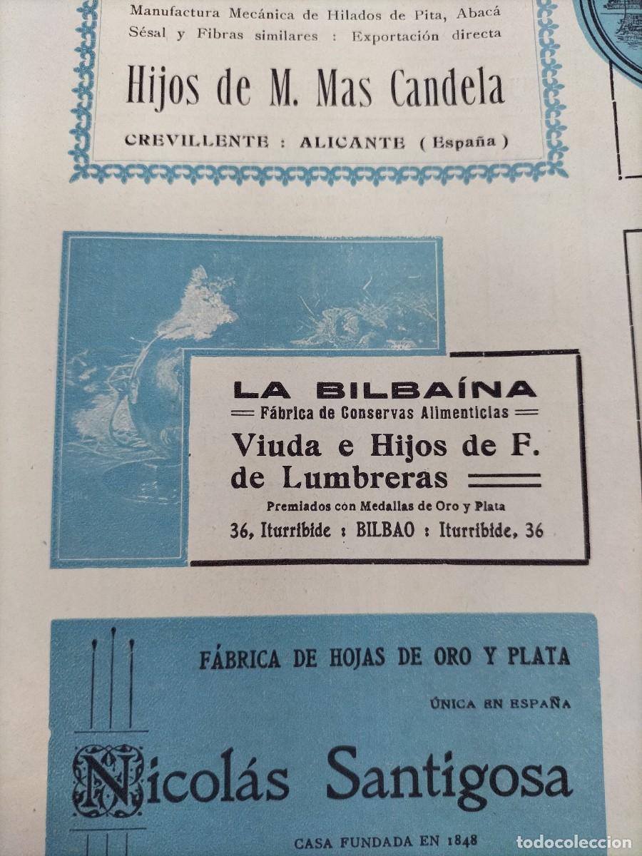 Collezionismo di affissi: FABRICA CONSERVAS ALIMENTICIAS LA BILBAINA VIUDA HIJOS F.LUMBRERAS BILBAO HOJA REVISTA A&Ntilde;O 1908