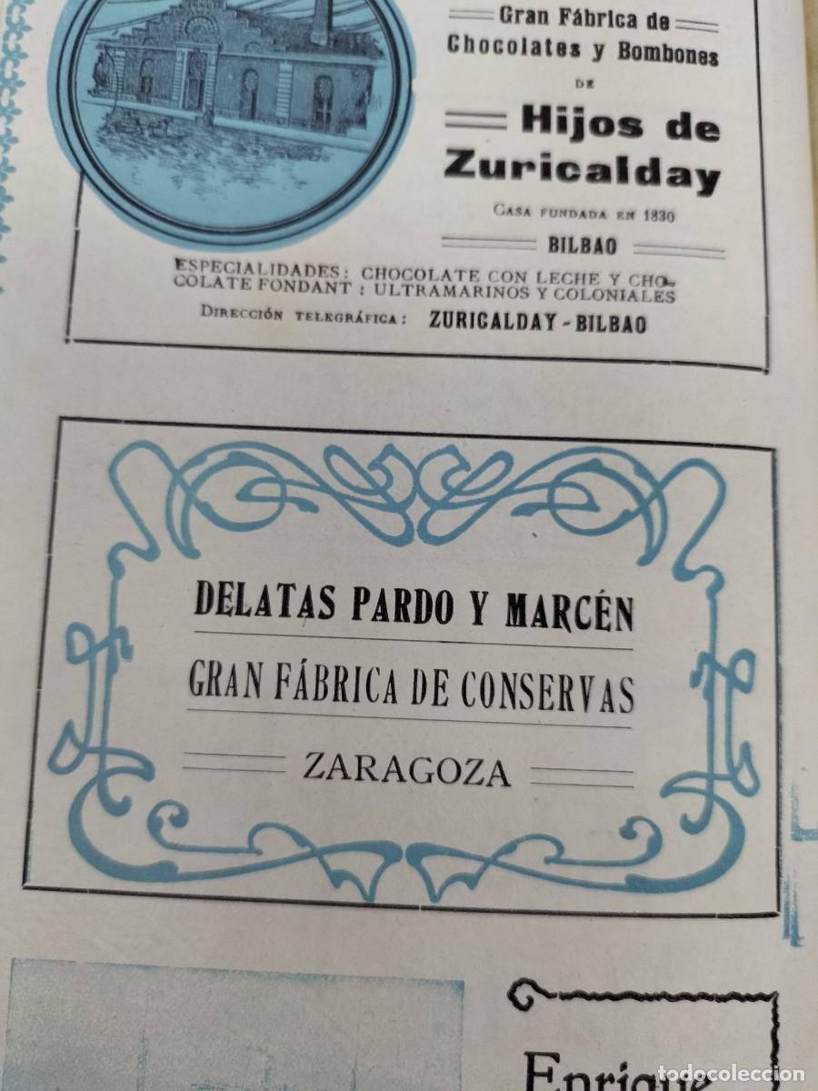 Collezionismo di affissi: GRAN FABRICA DE CONSERVAS DE LATAS PARDO Y MARCEN ZARAGOZA HOJA REVISTA A&Ntilde;O 1908