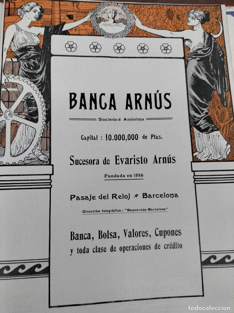 Collezionismo di affissi: BANCA ARNUS SUCESORA DE EVARISTO ARNUS BARCELONA BANCA BOLSA VALORES CUPONES HOJA REVISTA A&Ntilde;O 1908