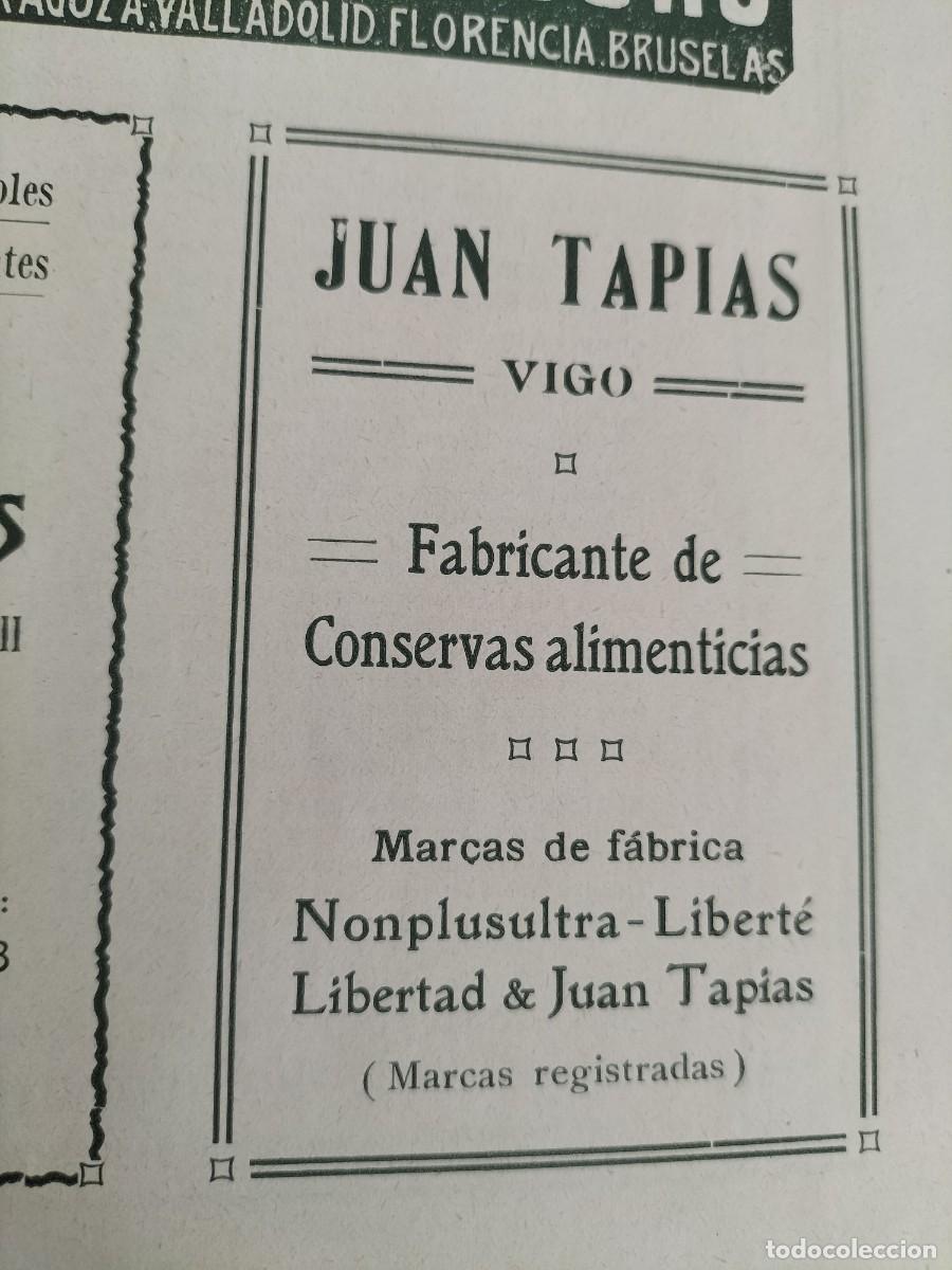 Coleccionismo de carteles: FABRICA CONSERVAS ALIMENTICIAS JUAN TAPIA VIGO MARCA LIBERTAD HOJA REVISTA A&Ntilde;O 1912