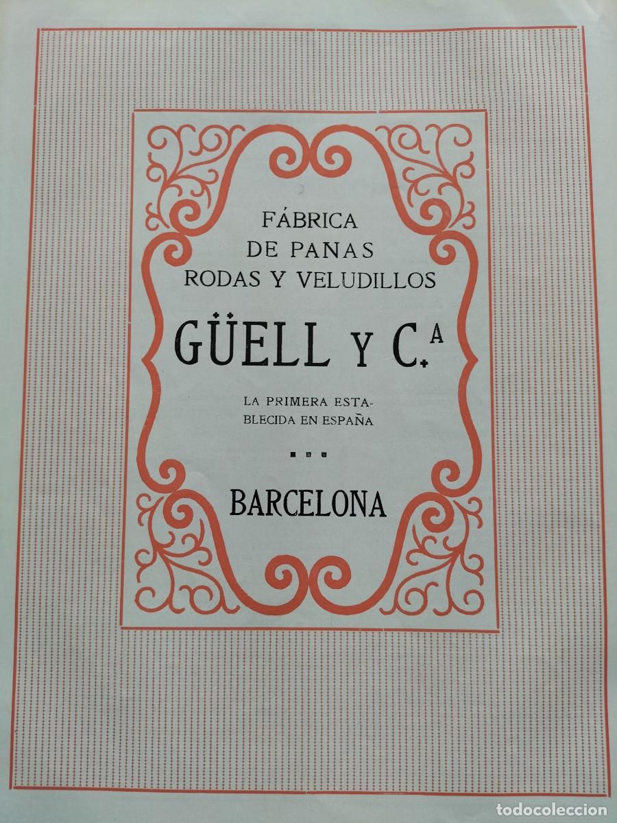 Sammeln von Plakaten: FABRICA PANAS RODAS Y VELUDILLOS GUELL Y C&ordf; LA PRIMERA ESTABLECIDA EN ESPA&Ntilde;A BARCELONA HOJA A&Ntilde;O 1916