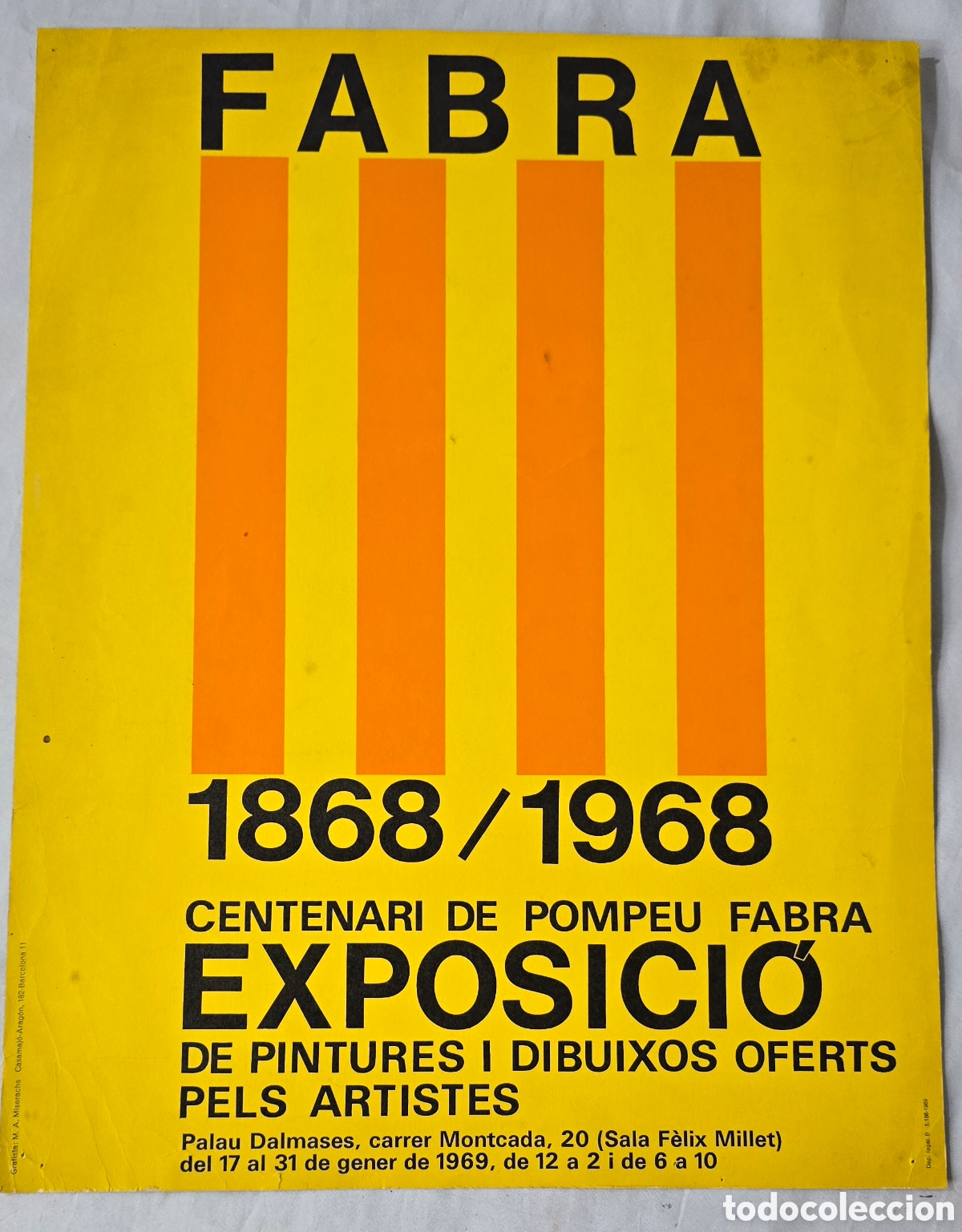 Coleccionismo de carteles: Poster Centenario Pompeu Fabra 1968 - Foto 1