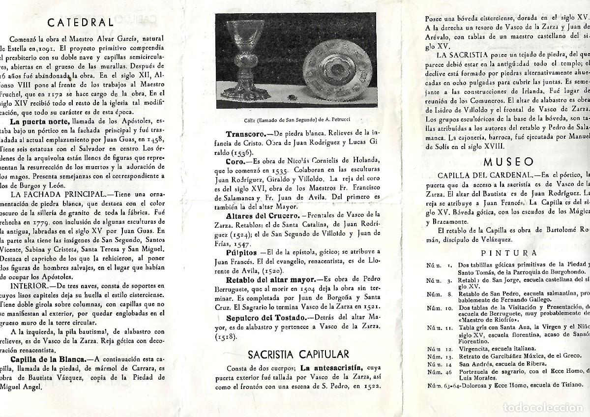 Coleccionismo de carteles: M3- TRIPTICO DEL CABILDO DE LA CATEDRAL DE AVILA - Foto 2