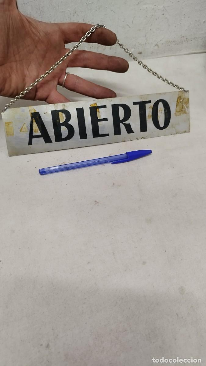 Poster collecting: Antiguo cartel doble cara para puerta de tienda o Bar.Abierto/cerrado.