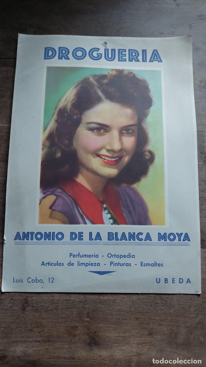 Sammeln von Plakaten: Cartel Droguer&iacute;a Antonio de la Blanca Moya perfumer&iacute;a Ubeda a&ntilde;os 40