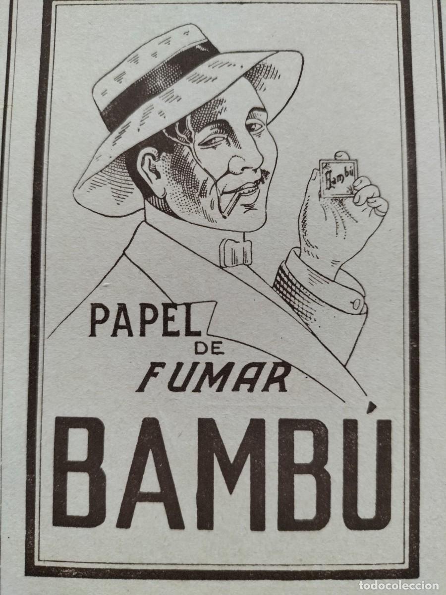 Coleccionismo de carteles: PAPEL DE FUMAR BAMBU HOJA A&Ntilde;O 1934 - Foto 1