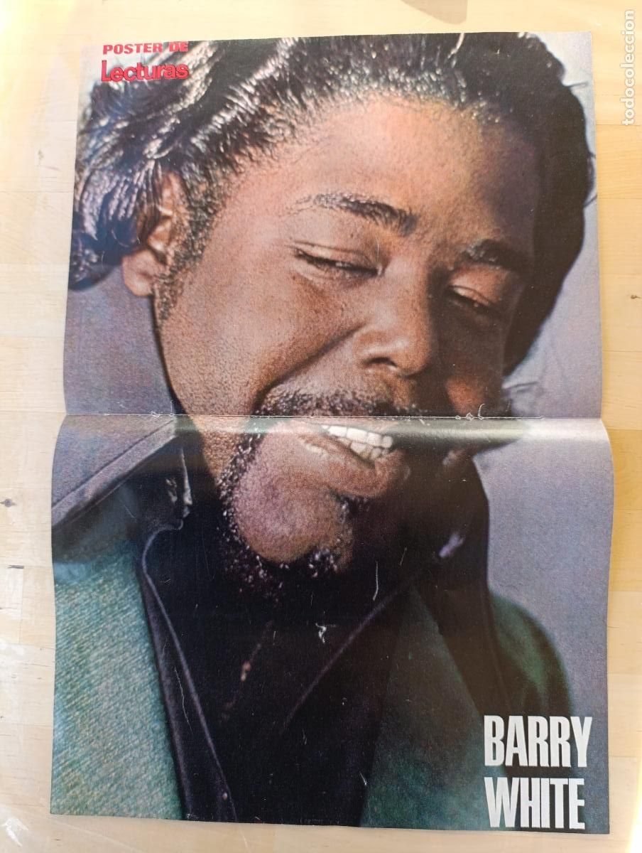 Coleccionismo de carteles: Antiguo poster revista lecturas.BARRY WHITE.