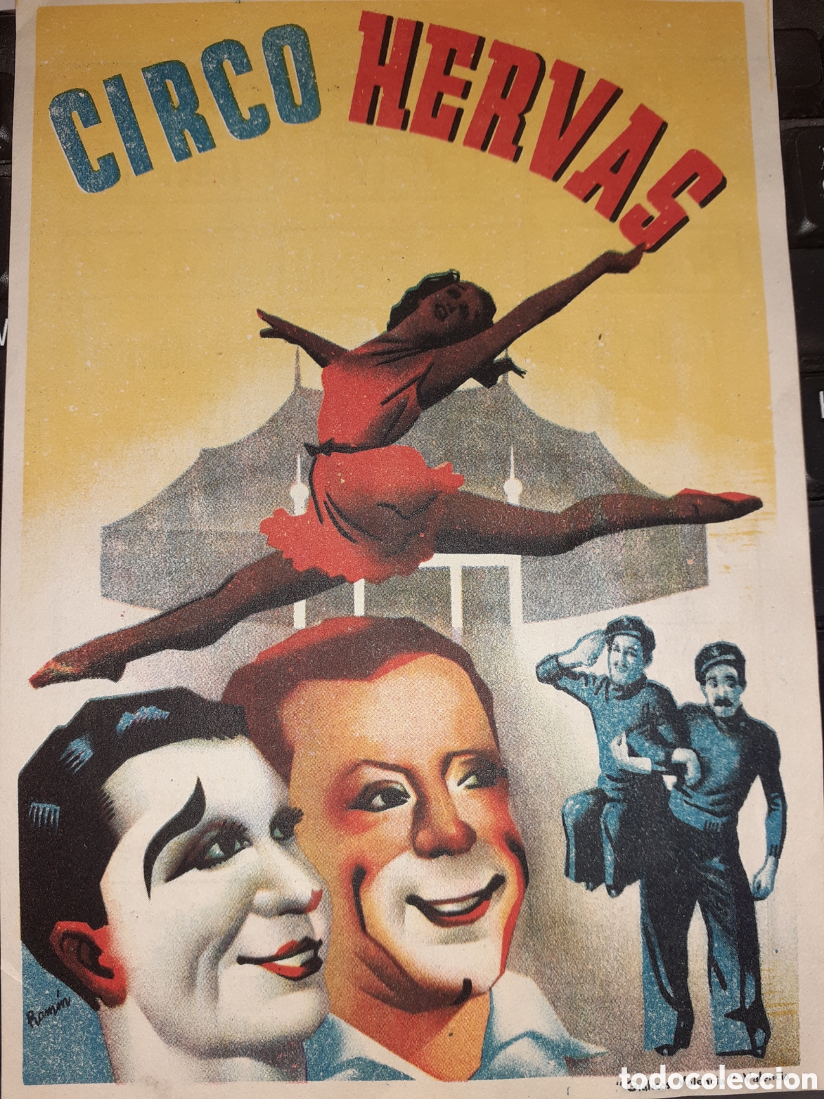 Coleccionismo de carteles: PROGRAMA CIRCO HERVAS. PEQUE&Ntilde;O TAMA&Ntilde;O. A&Ntilde;OS 40 - 50. 16 X 10 CM