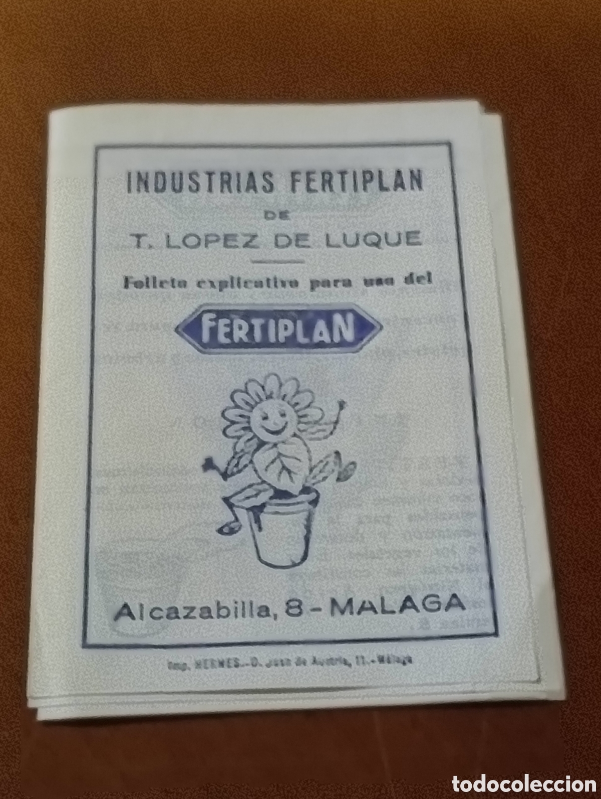 Collectionnisme d'affiches: Folleto de Publicidad Industrias Fertiplan varias hojas Malaga 8 x 11 cm
