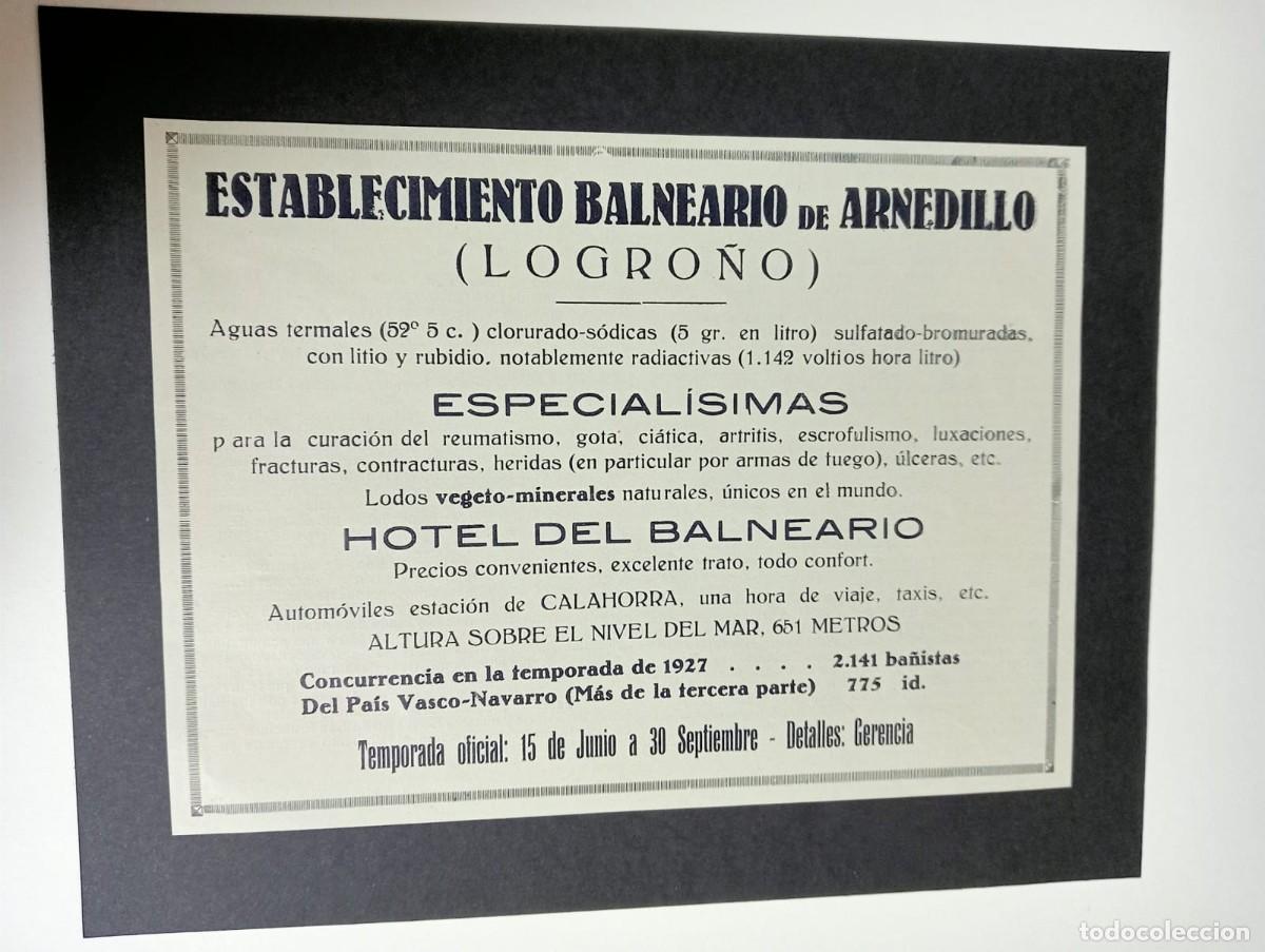 Sammeln von Plakaten: LOGRO&Ntilde;O - BALNEARIO DE ARNEDILLO - PUBLICIDAD ORIGINAL 1928 / VIDA VASCA