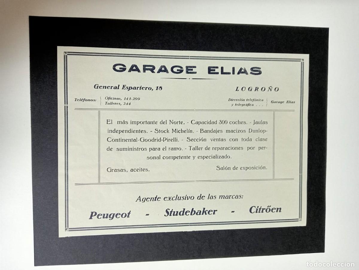 Sammeln von Plakaten: LOGRO&Ntilde;O - GARAGE EL&Iacute;AS - PUBLICIDAD ORIGINAL 1928 / VIDA VASCA