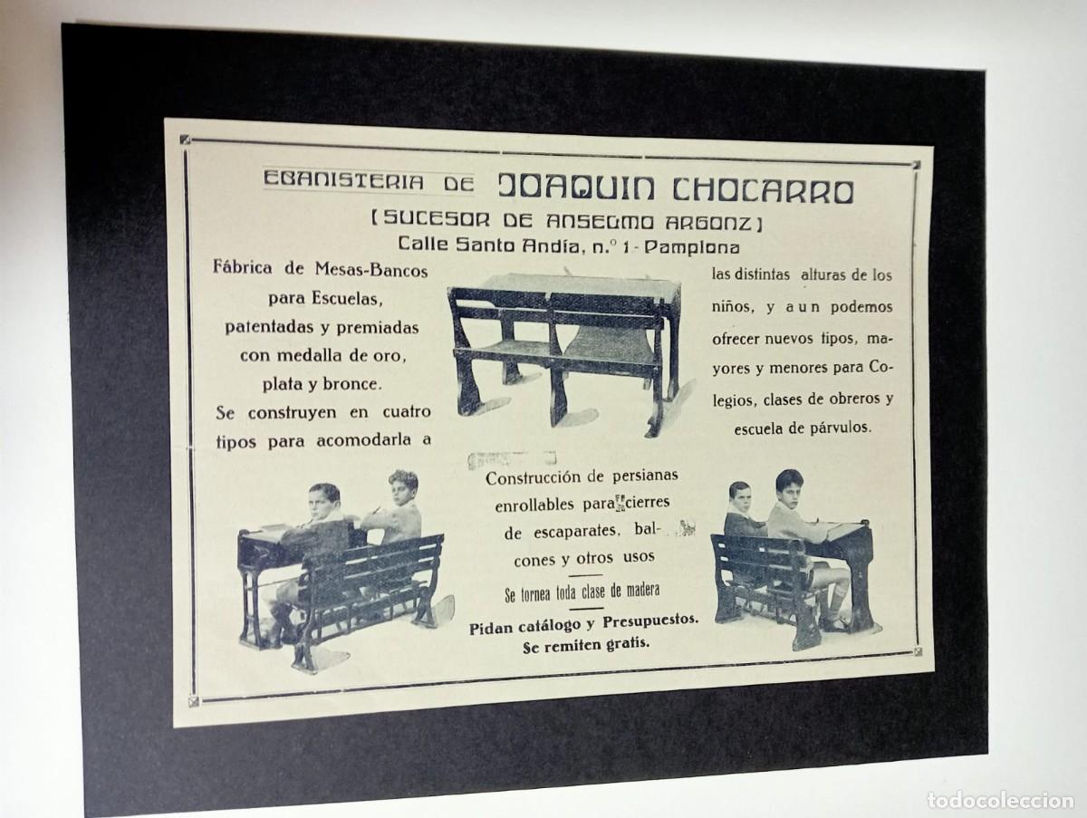 Sammeln von Plakaten: PAMPLONA - JOAQU&Iacute;N CHOCARRO - EBANISTER&Iacute;A - PUBLICIDAD ORIGINAL 1928 / VIDA VASCA