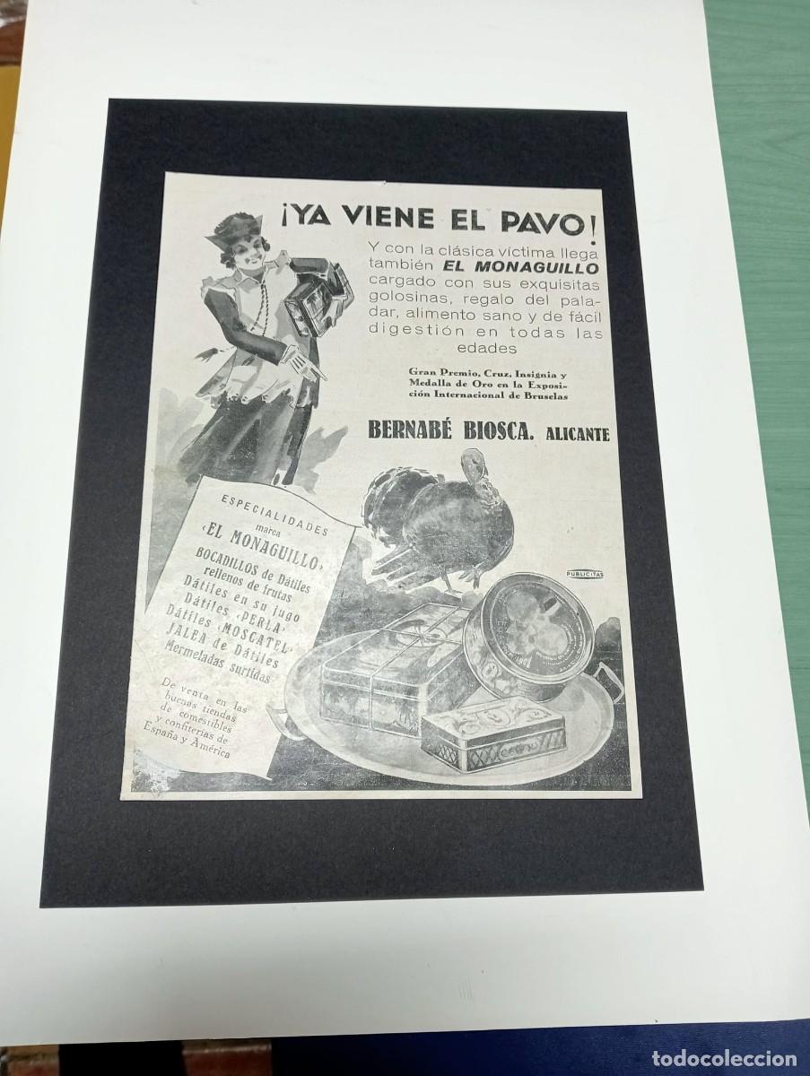 Poster collecting: ALICANTE - &rdquo;EL MONAGUILLO&rdquo; - BERNAB&Eacute; BIOSCA - PUBLICIDAD ORIGINAL 1929 / LA ESFERA - 20x28 cm.