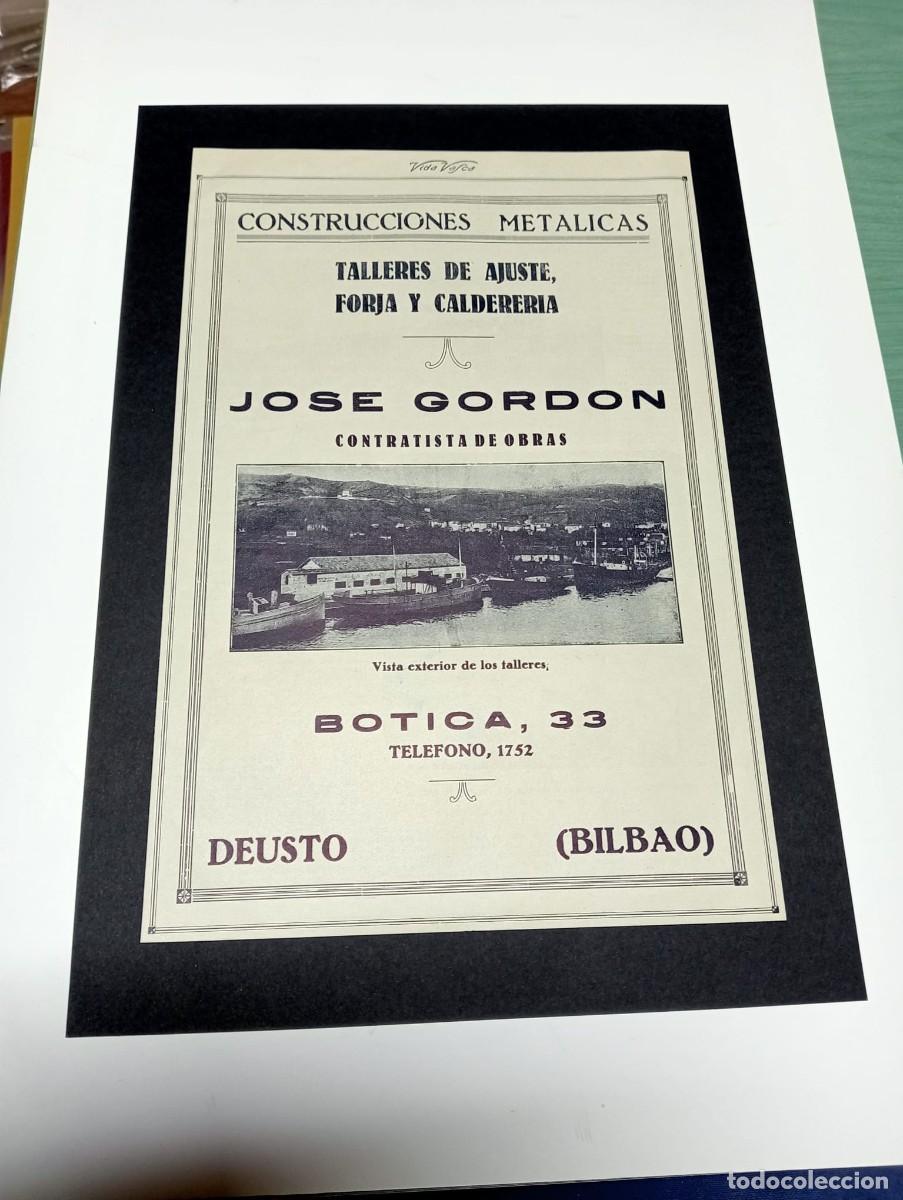 Poster collecting: DEUSTO (BILBAO) - JOS&Eacute; GORDON - CONTRATISTA - PUBLICIDAD ORIGINAL 1928 / VIDA VASCA - 21x29 cm.