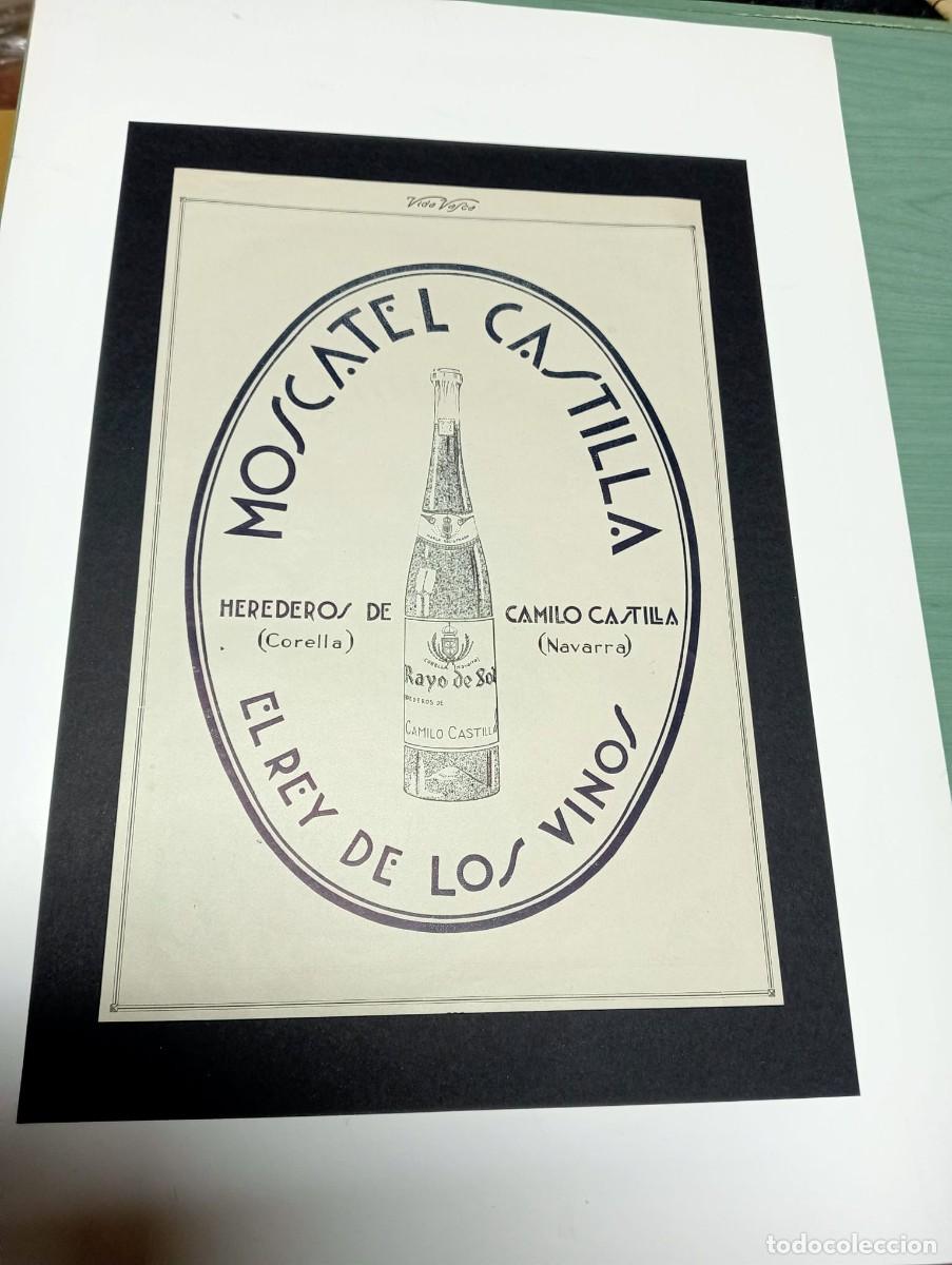 Poster collecting: CORELLA (NAVARRA) - MOSCATEL CASTILLA - PUBLICIDAD ORIGINAL 1928 / VIDA VASCA - 21x29 cm.