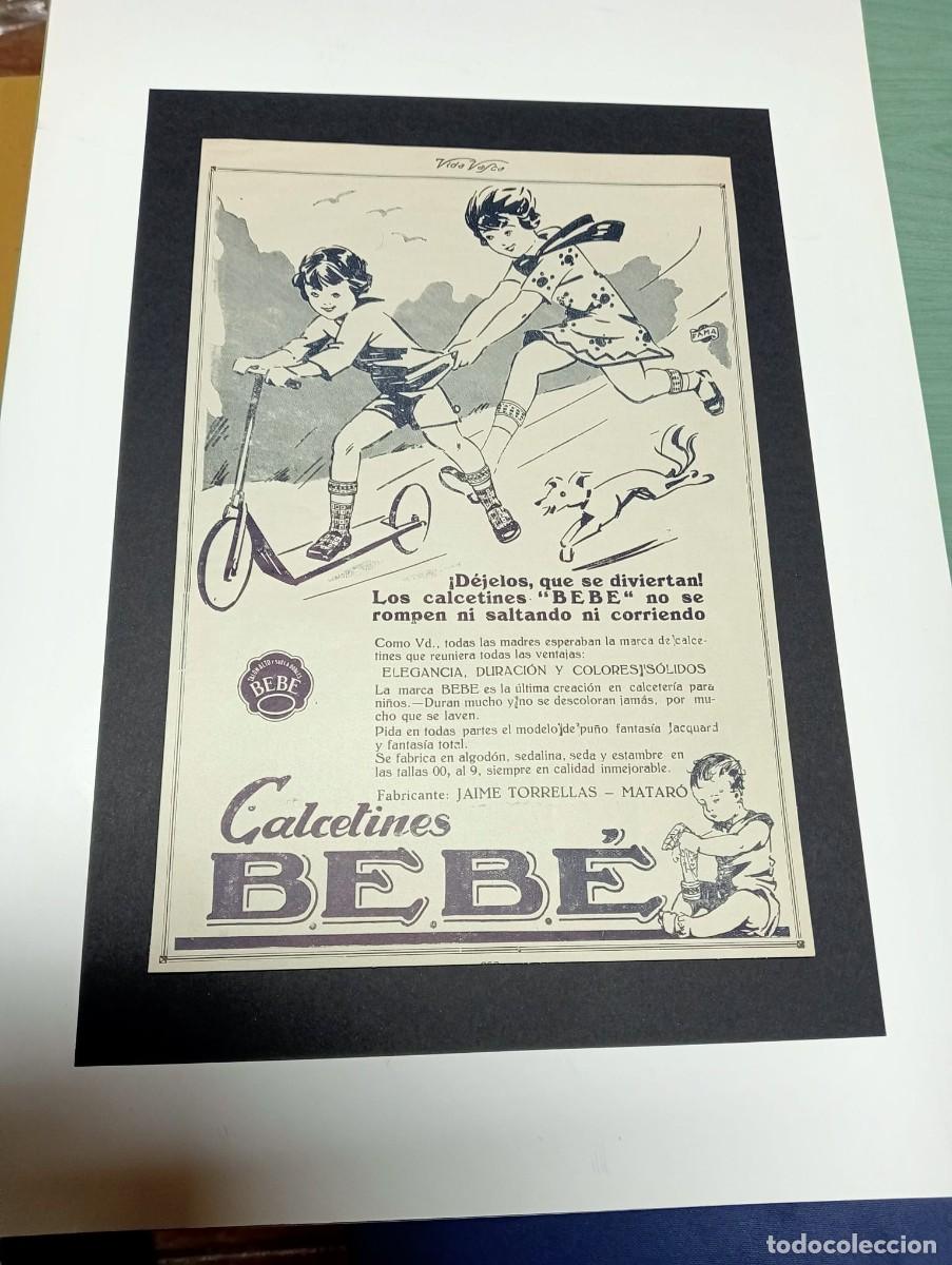 Poster collecting: MATAR&Oacute; (BARCELONA) - CALCETINES BEB&Eacute; - PUBLICIDAD ORIGINAL 1928 / VIDA VASCA - 21x 29 cm.