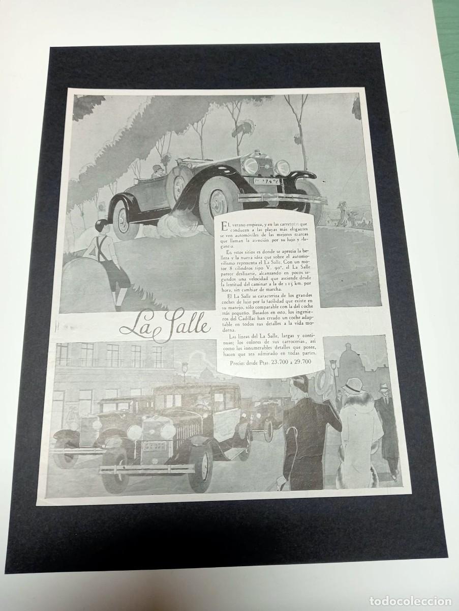 Poster collecting: TURISMO LA SALLE - 8 CILINDROS V. 90&ordm; - PUBLICIDAD ORIGINAL 1928 / LA ESFERA - 22x28 cm.
