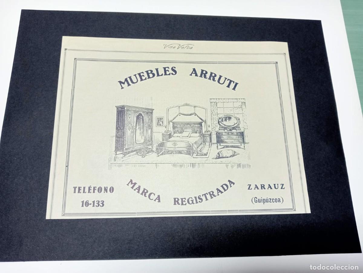 Sammeln von Plakaten: ZARAUZ (GUIPUZCOA) - MUEBLES ARRUTI - PUBLICIDAD ORIGINAL 1928 / VIDA VASCA - 14x19 cm.