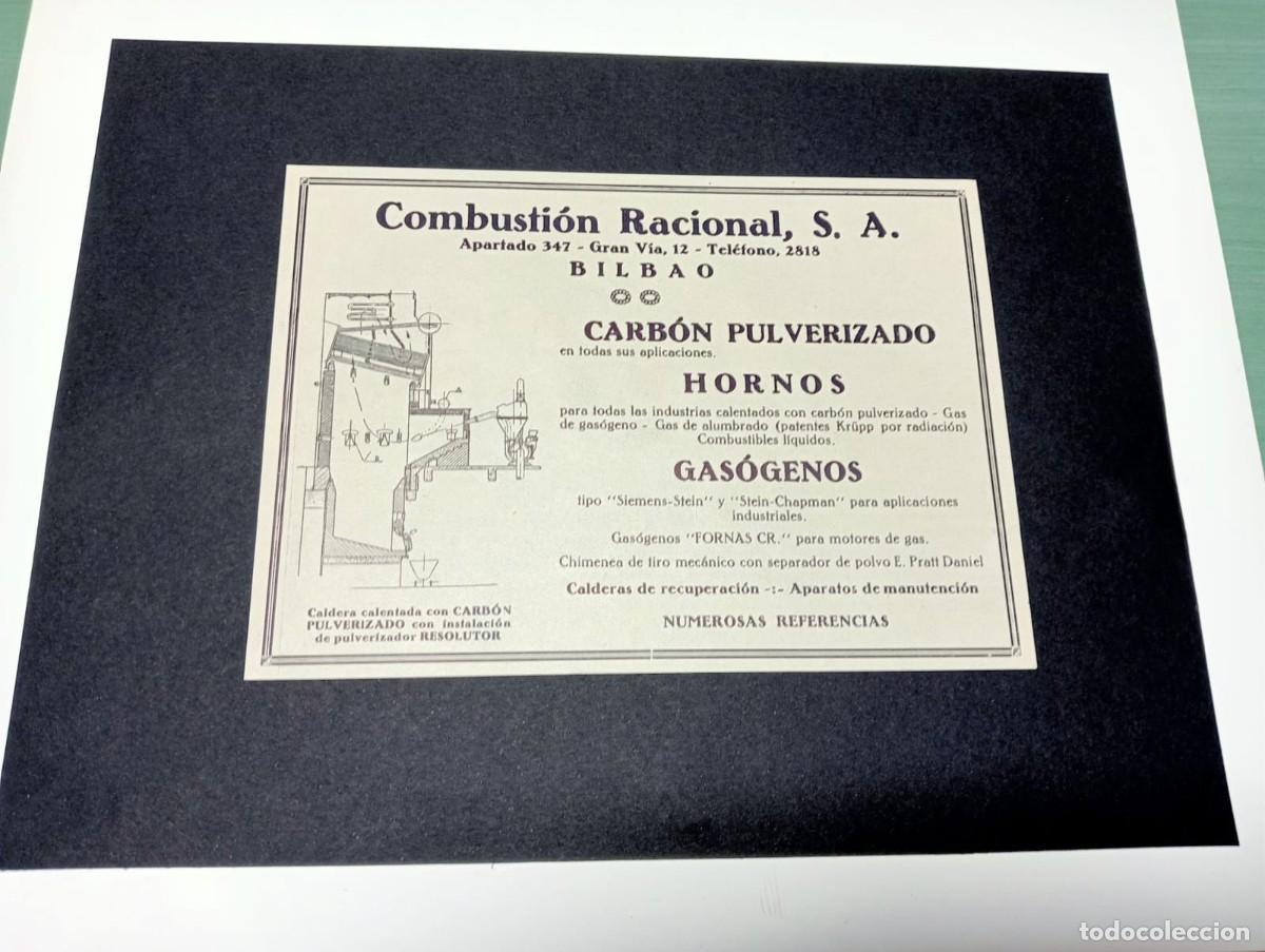 Sammeln von Plakaten: BILBAO - COMBUSTI&Oacute;N RACIONAL, S. A. - PUBLICIDAD ORIGINAL 1928 / VIDA VASCA - 13x19 cm.