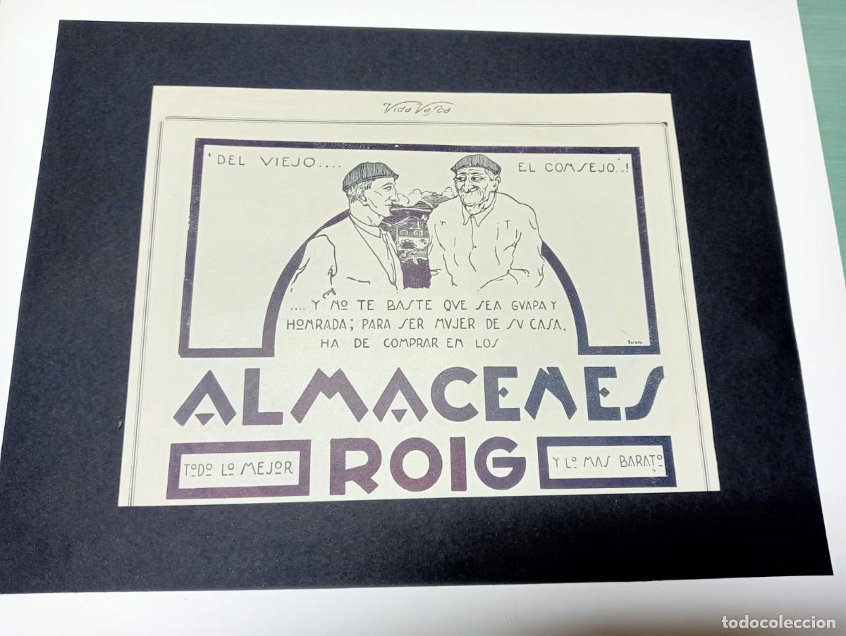 Sammeln von Plakaten: ALMACENES ROIG - PUBLICIDAD ORIGINAL 1928 / VIDA VASCA - 14x19 cm.