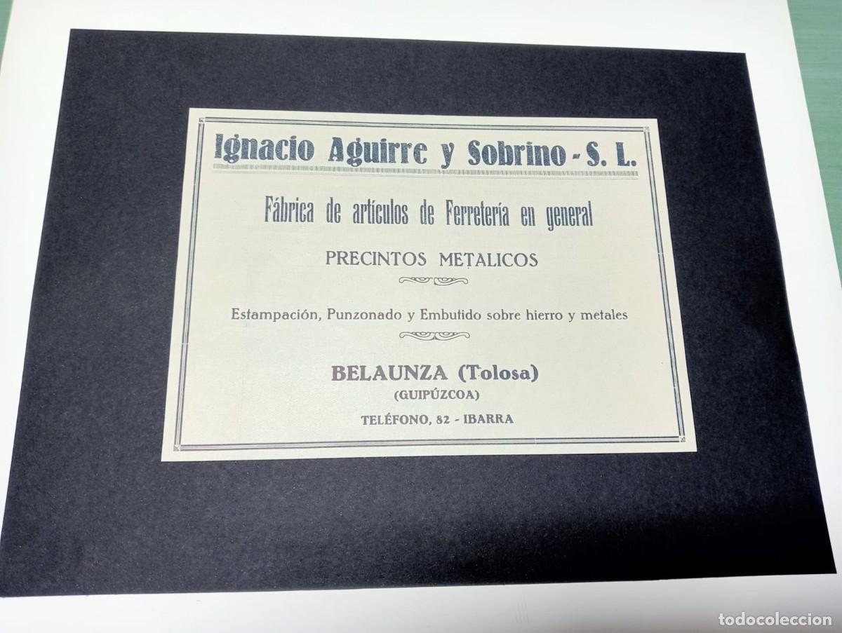 Sammeln von Plakaten: BELAUNZA (TOLOSA) - IGNACIO AGUIRRE Y SOBRINO - PUBLICIDAD ORIGINAL 1928 / VIDA VASCA - 14x19 cm.