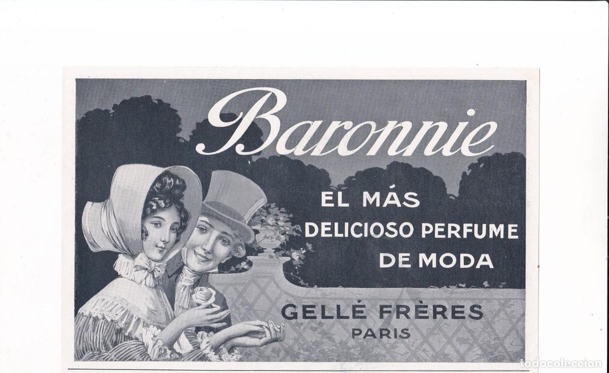 Sammeln von Plakaten: BARONNIE - GELL&Eacute; FR&Eacute;RES / PAR&Iacute;S - PUBLICIDAD ORIGINAL 1914 / LA ESFERA - 15x22 cm.