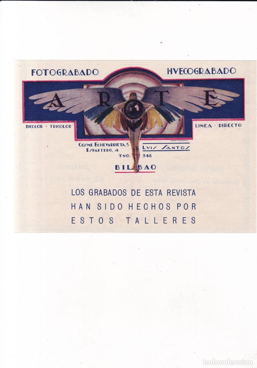 Sammeln von Plakaten: BILBAO - ARTE LUIS SANTOS - PUBLICIDAD ORIGINAL 1928 / VIDA VASCA - 13x19 cm.