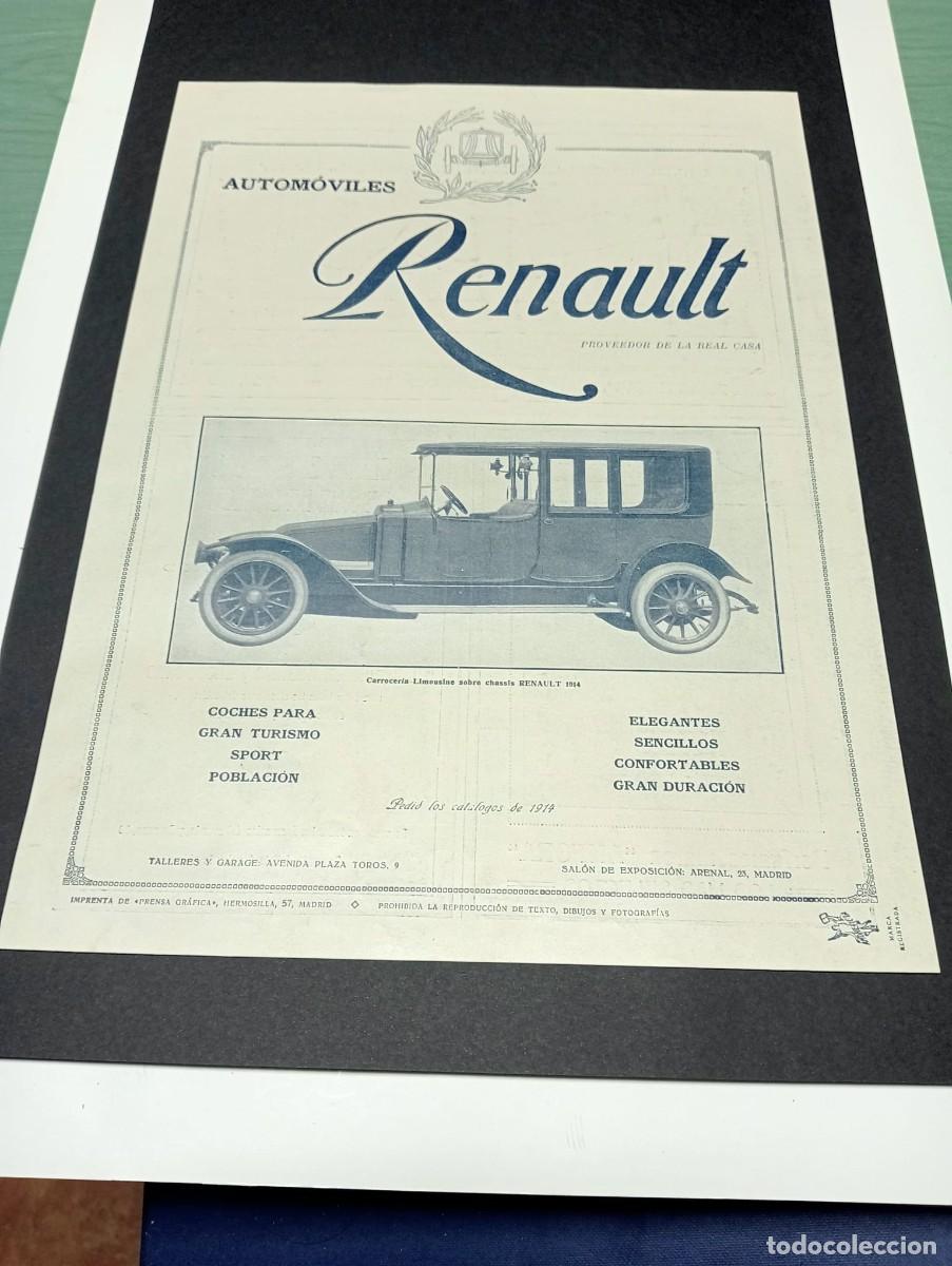 Coleccionismo de carteles: AUTOM&Oacute;VILES RENAULT - CARROCERIA LIMOUSINE - PUBLICIDAD ORIGINAL 1914 / LA ESFERA - 25x34 cm.