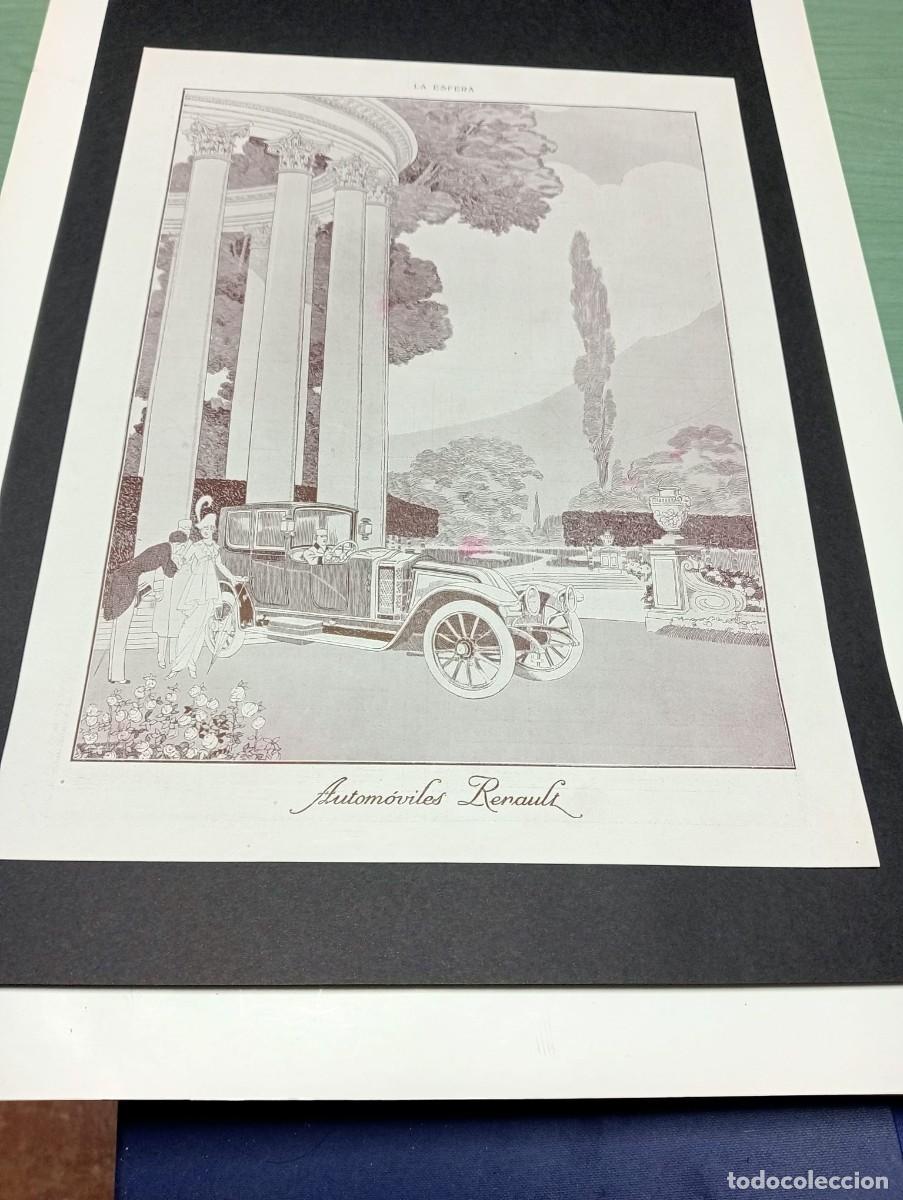 Coleccionismo de carteles: AUTOM&Oacute;VILES RENAULT - PUBLICIDAD ORIGINAL 1914 / LA ESFERA - 25x34 cm.