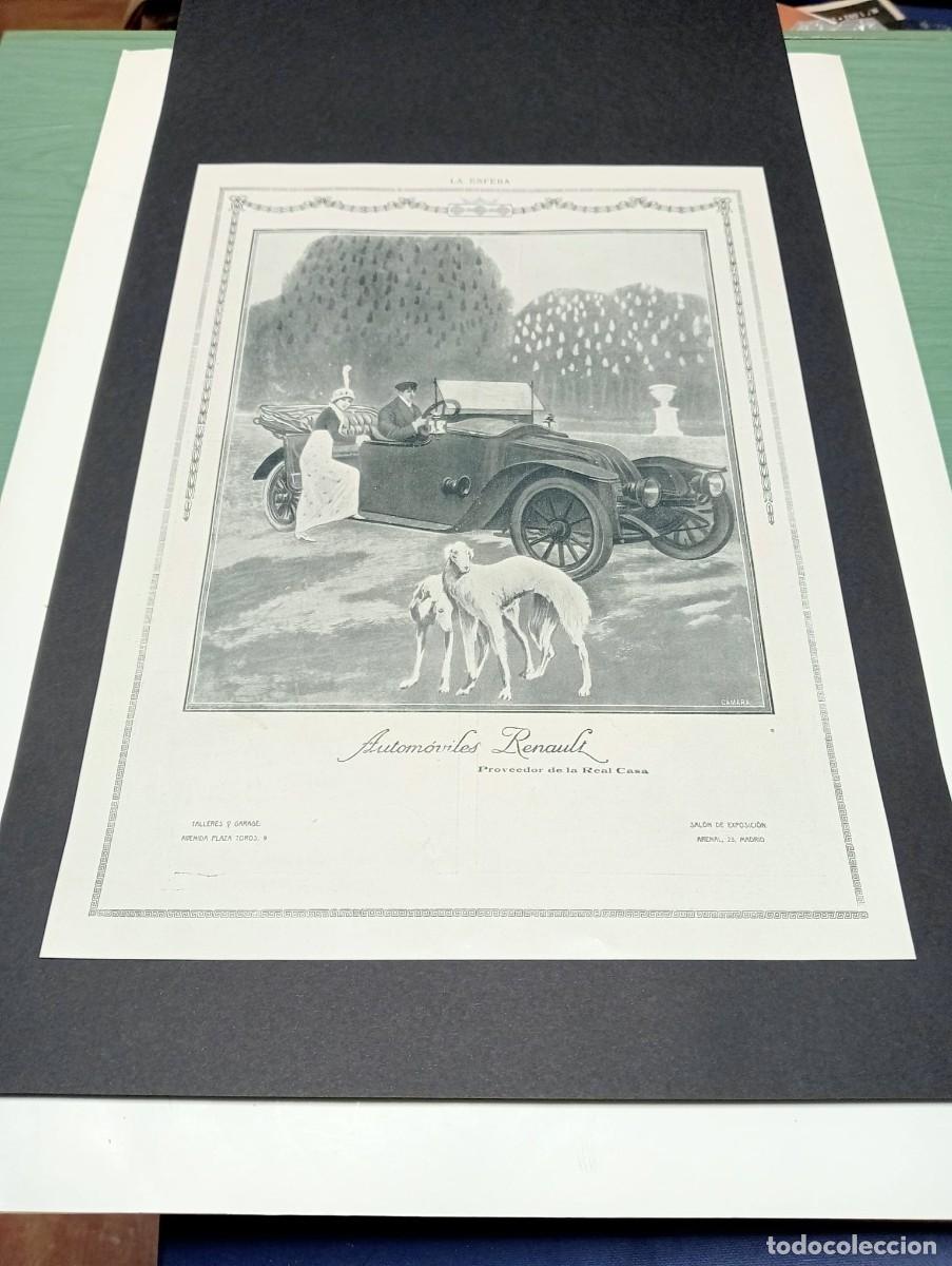 Coleccionismo de carteles: AUTOM&Oacute;VILES RENAULT - PROVEEDOR REAL CASA - PUBLICIDAD ORIGINAL 1914 / LA ESFERA - 25x34 cm.