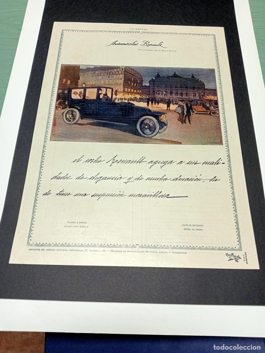 Coleccionismo de carteles: AUTOM&Oacute;VILES RENAULT - ARENAL 23, MADRID - PUBLICIDAD ORIGINAL 1914 / LA ESFERA - 25x34 cm.