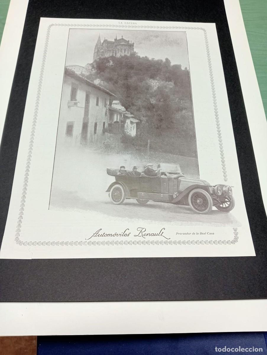 Coleccionismo de carteles: AUTOM&Oacute;VILES RENAULT - PROVEEDOR REAL CASA - PUBLICIDAD ORIGINAL 1914 / LA ESFERA - 25x34 cm.