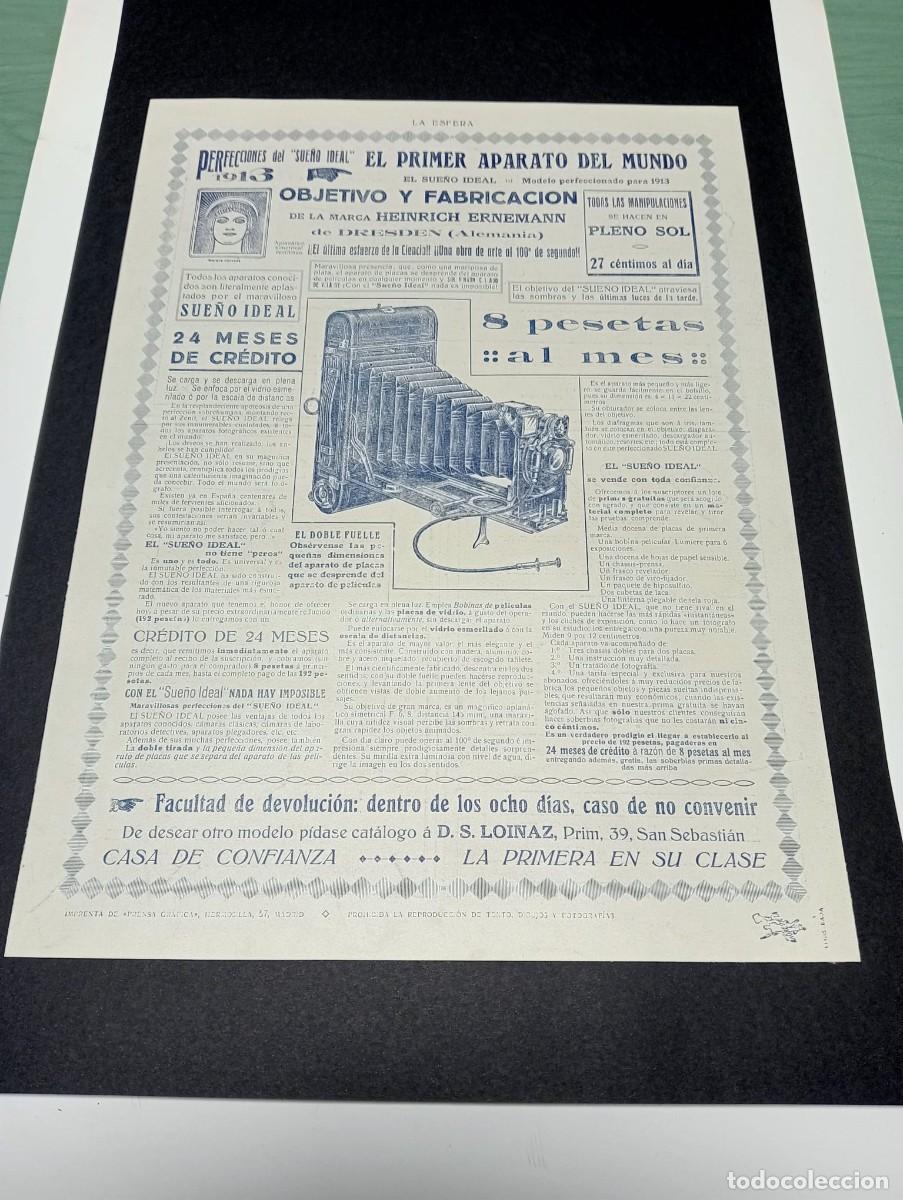 Sammeln von Plakaten: M&Aacute;QUINA FOTOS - HEINRICH ERNEMANN - PUBLICIDAD ORIGINAL 1914 / LA ESFERA - 24x34 cm.