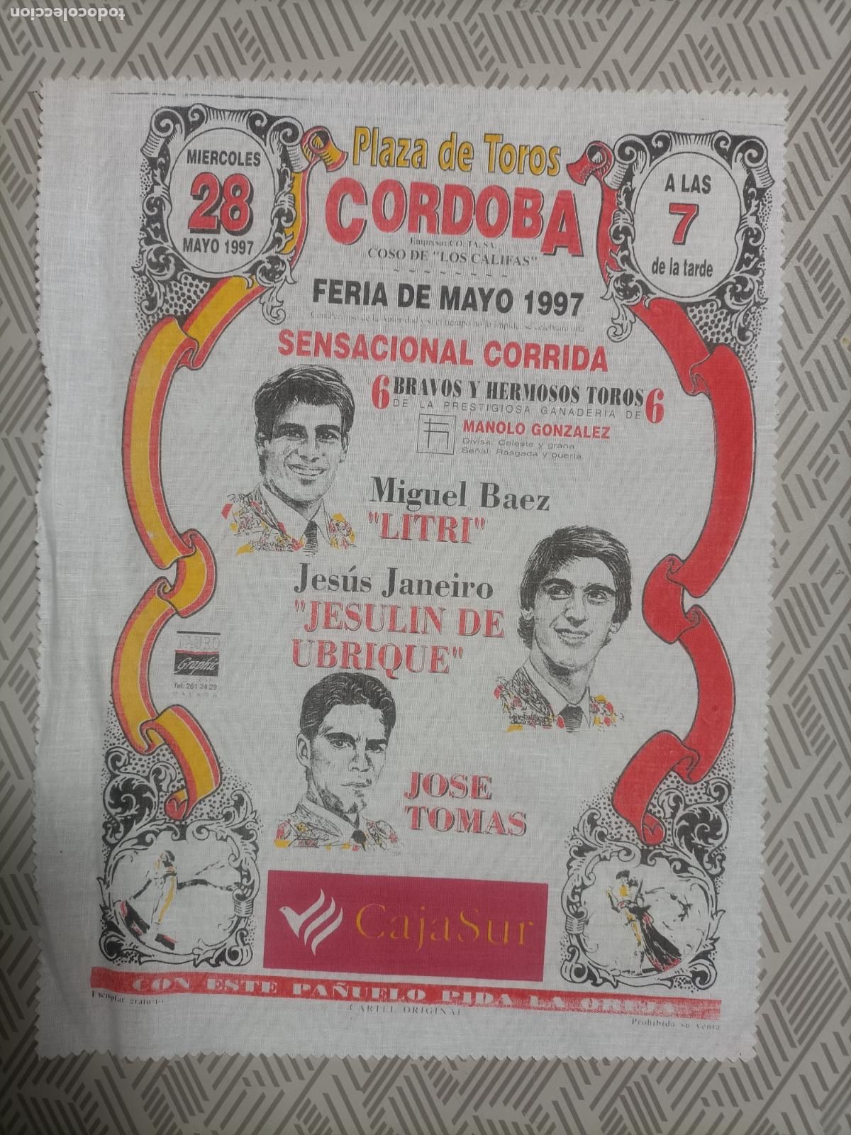 Sammeln von Plakaten: Pa&ntilde;oleta cartel plaza de toros de Cordoba 1997