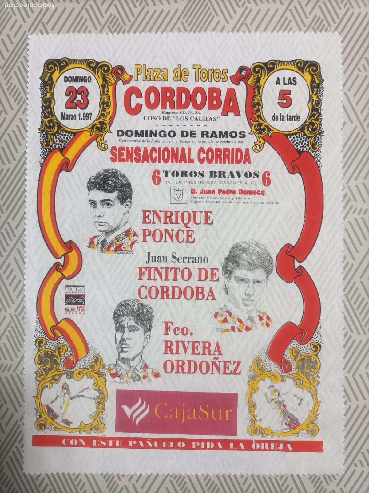 Sammeln von Plakaten: Pa&ntilde;oleta cartel plaza de toros de Cordoba 1997