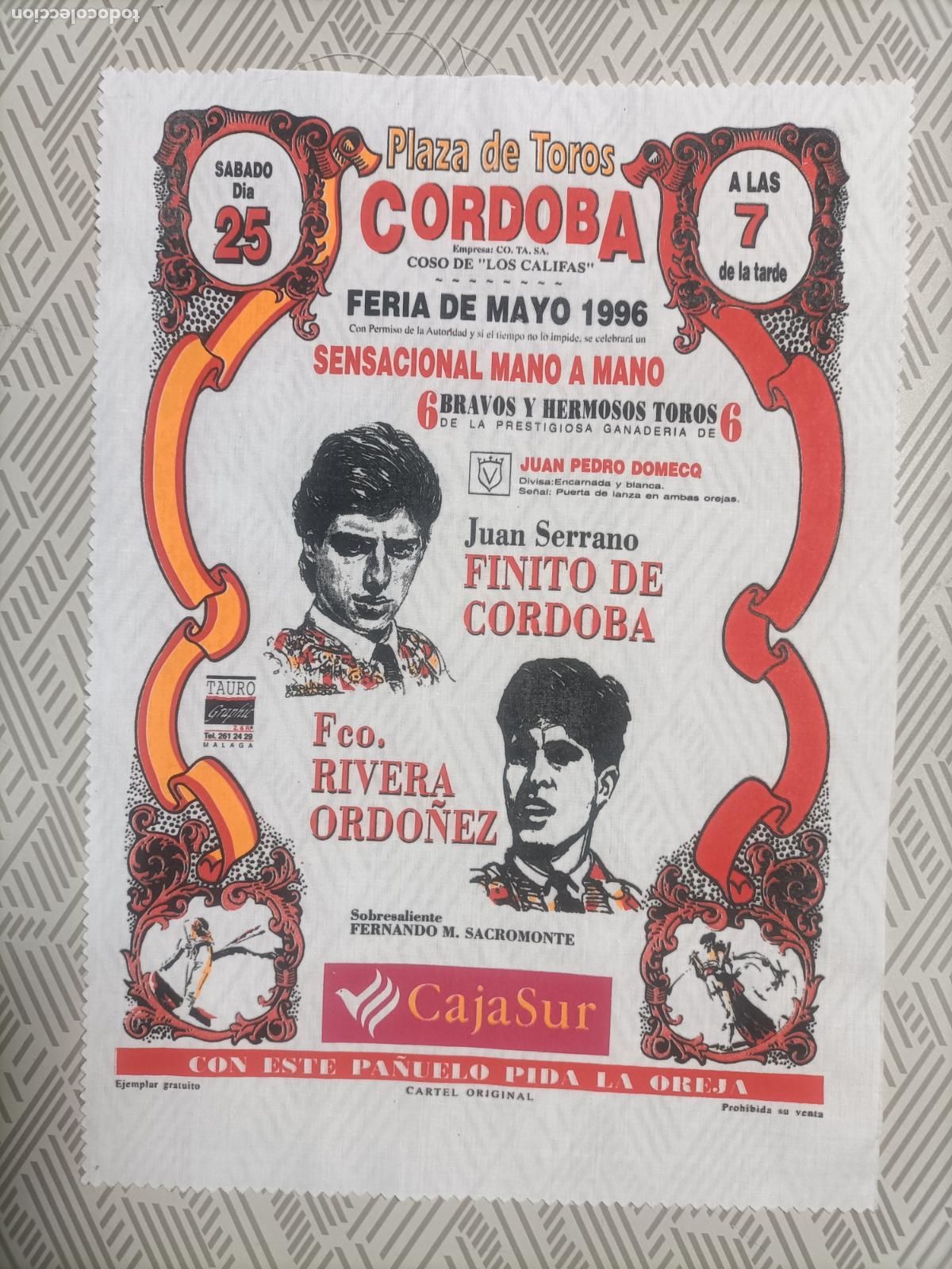 Sammeln von Plakaten: Pa&ntilde;oleta cartel plaza de toros de Cordoba 1996