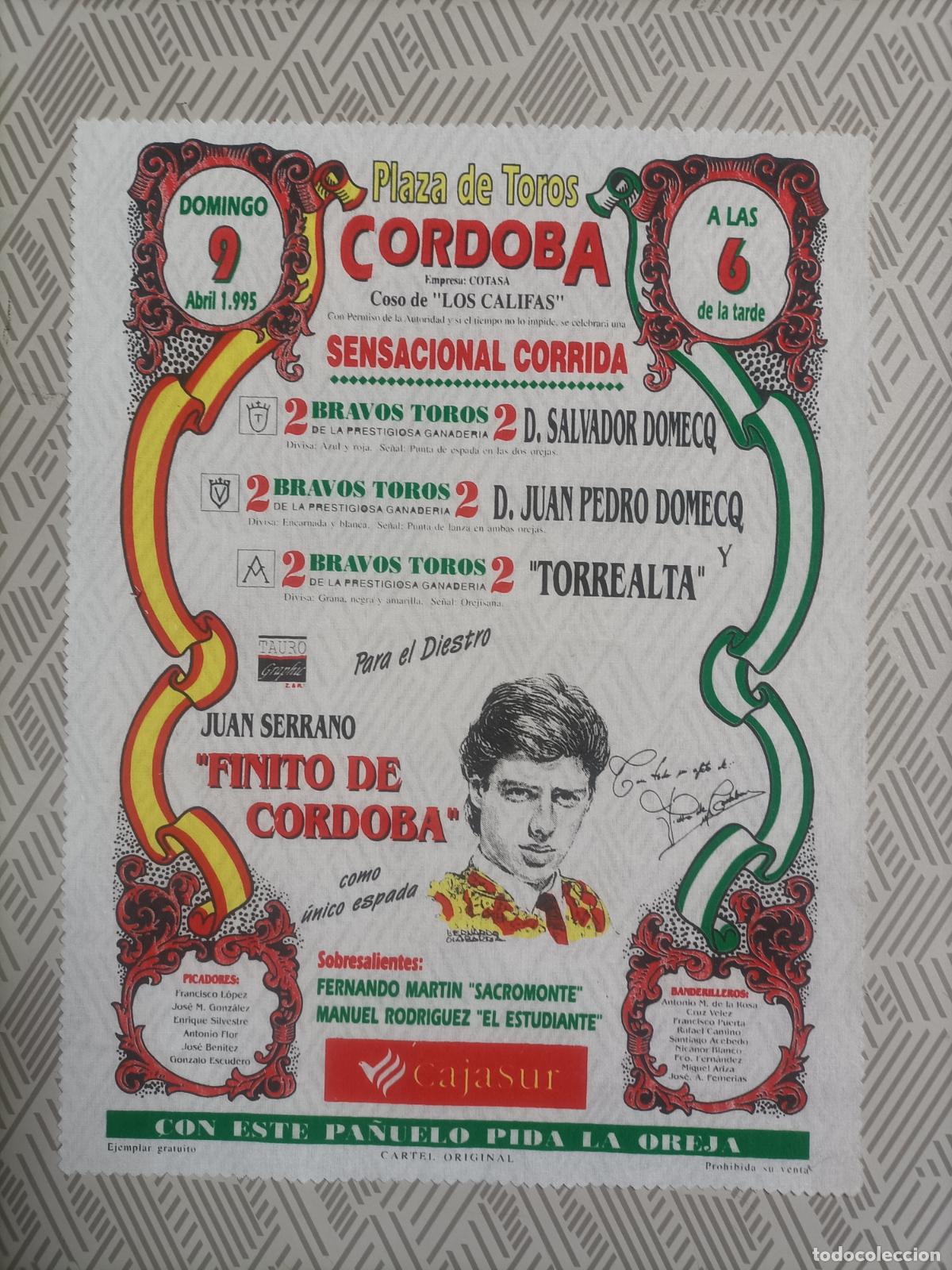Sammeln von Plakaten: Pa&ntilde;oleta cartel plaza de toros de Cordoba 1995