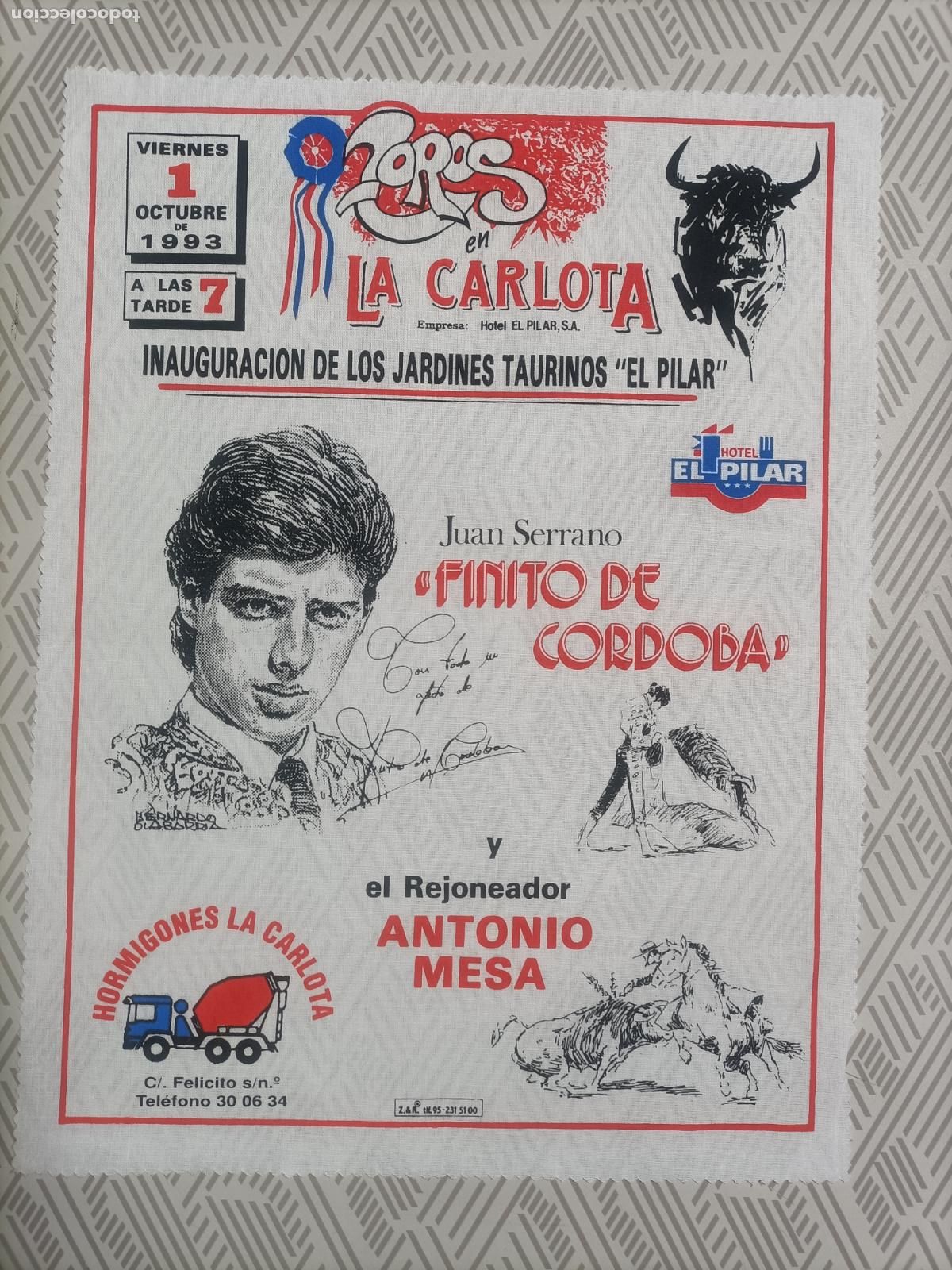 Sammeln von Plakaten: Pa&ntilde;oleta cartel plaza de toros de la Carlota .Cordoba 1993