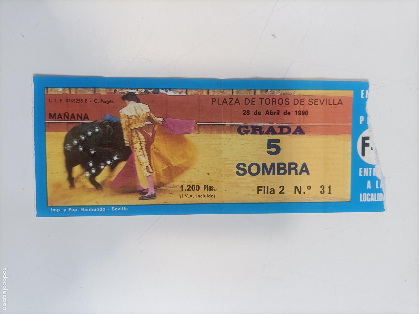 Sammeln von Plakaten: Entrada plaza de toros de Sevilla 1990