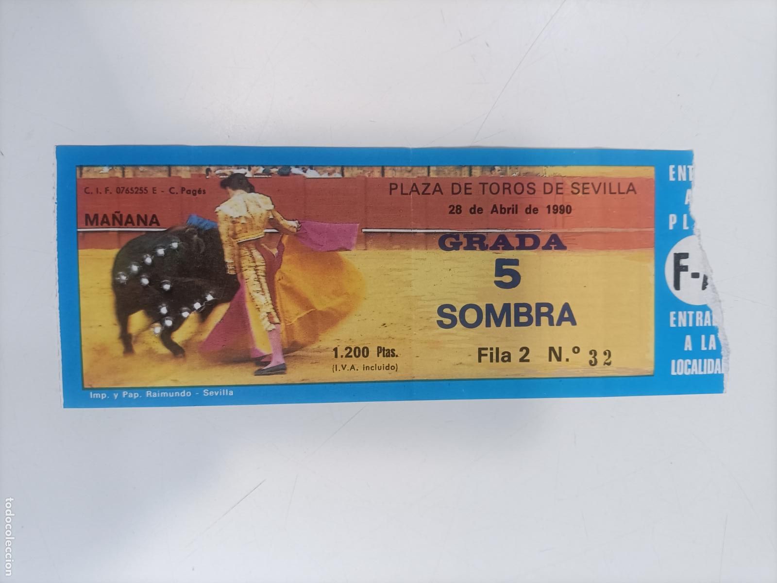 Sammeln von Plakaten: Entrada plaza de toros de Sevilla 1990