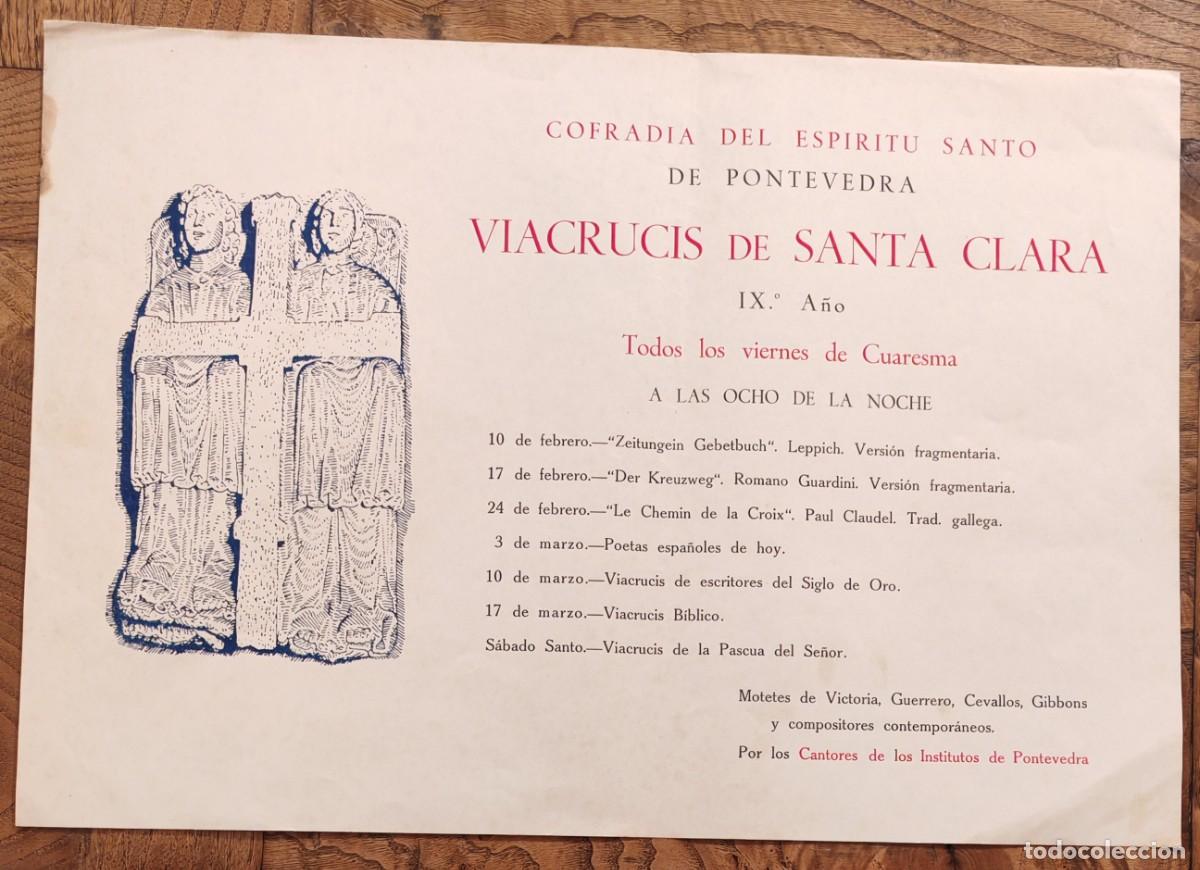Sammeln von Plakaten: Cartel Programa - IX Viacrucis de Santa Clara - Pontevedra. Cantores del Instituto. A&ntilde;os 50-60.