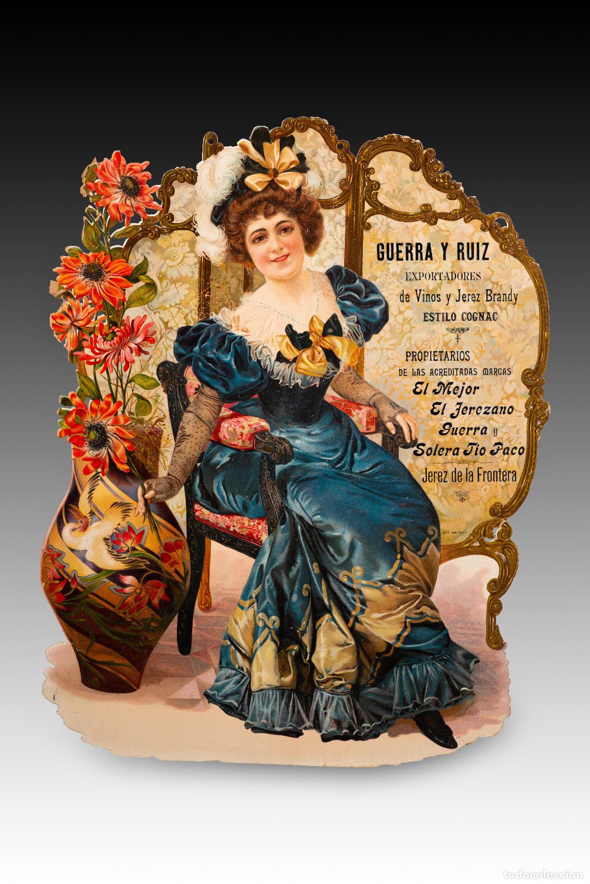 Coleccionismo de carteles: Cartel publicitario, Guerra y Ruiz, Exportadores de Vinos y Jerez Brandy estilo cognac (&hellip;), Jerez