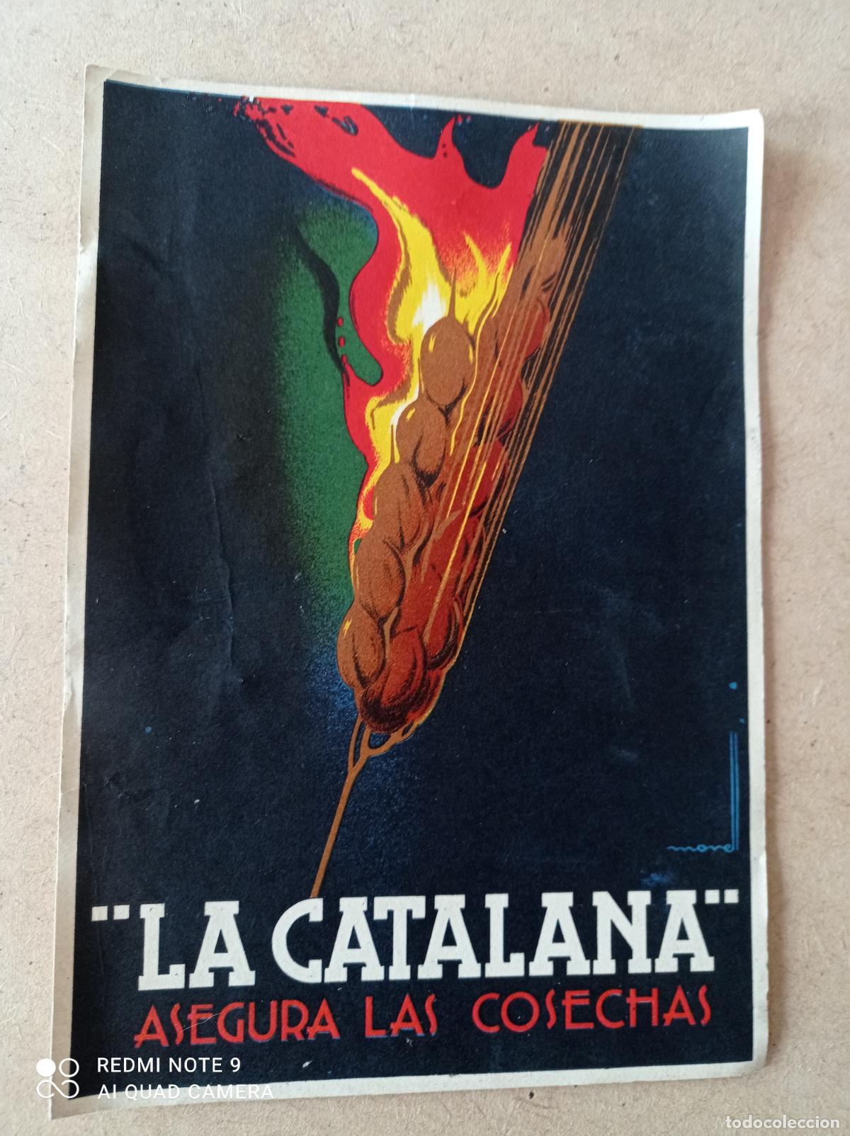 Coleccionismo de carteles: CARTEL PEQUE&Ntilde;O FORMATO. SEGUROS LA CATALANA. 13 X 19 CM