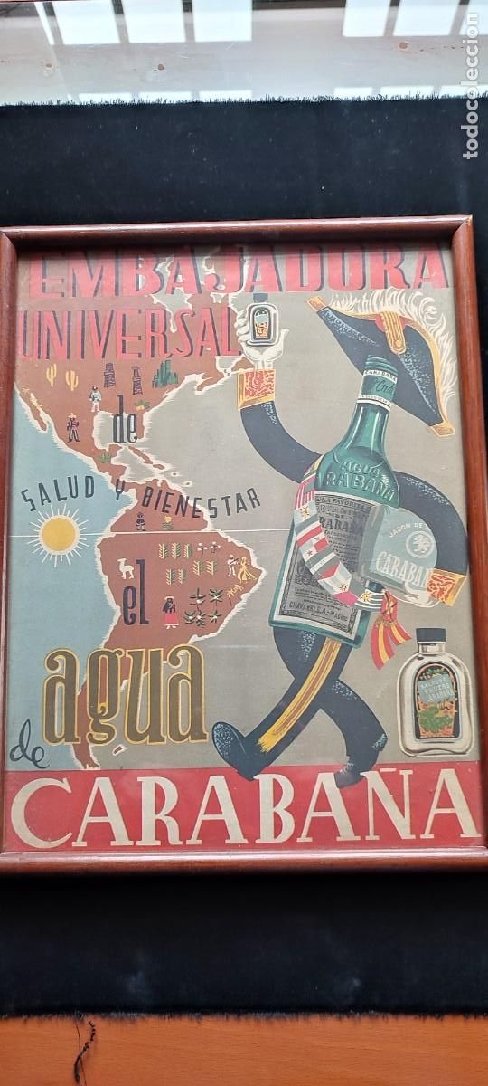 Sammeln von Plakaten: Cartel original de Agua de Caraba&ntilde;a. Muy escaso.