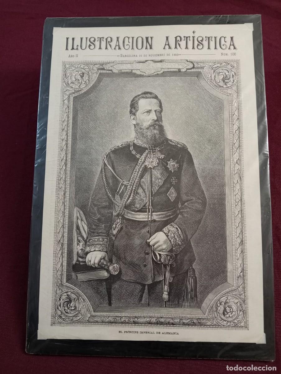 Poster collecting: EL PR&Iacute;NCIPE IMPERIAL DE ALEMANIA - GRABADO 1883 - ART&Iacute;CULO ORIGINAL / 40,5 x 27 Cm.